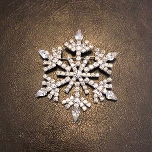 Rhinestone snowflake pin